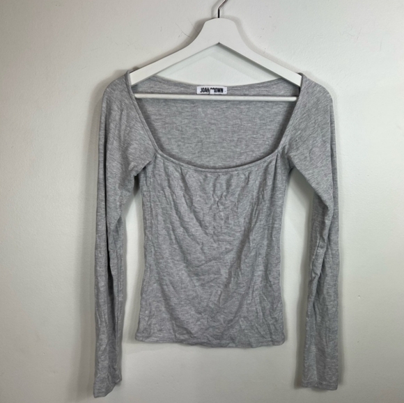 Joah Brown Square Neck Long Sleeve- pearl grey S/M - Picture 5 of 6